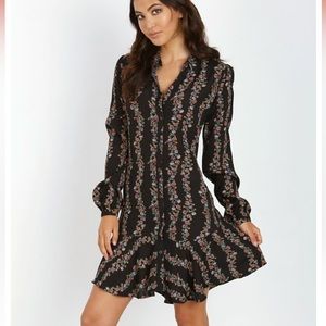 Free People Floral Buttondown Shirt Dress Women’s Size L